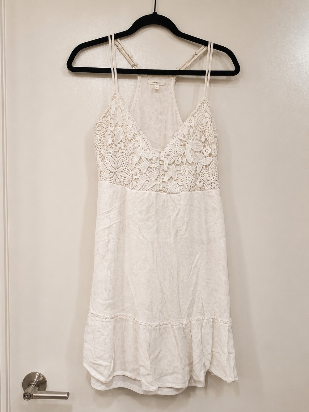 Ivory Crochet Lace Racerback-like Mini Dress